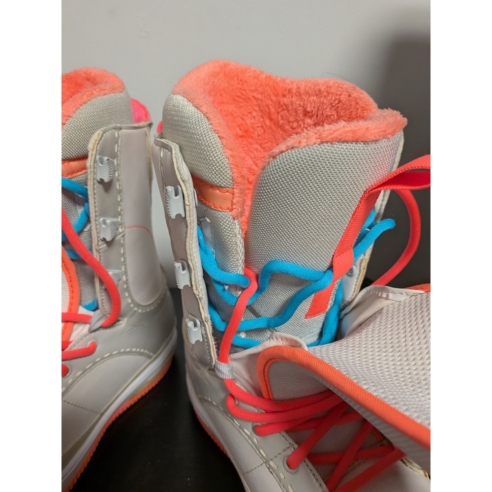 Nike Zoom BAXA Snowboard Boots Womens 6.5 White Coral Blue 407717-100 - Picture 10 of 15